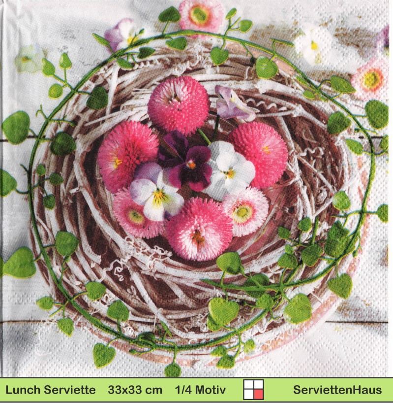 Gänseblumen und Stiefmütterchen - 1 Lunch Serviette
